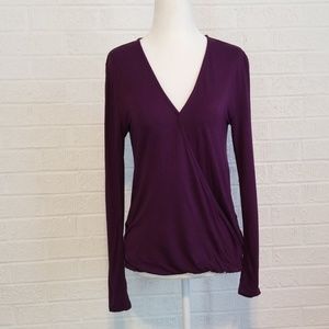 Gap faux wrap long sleeve top